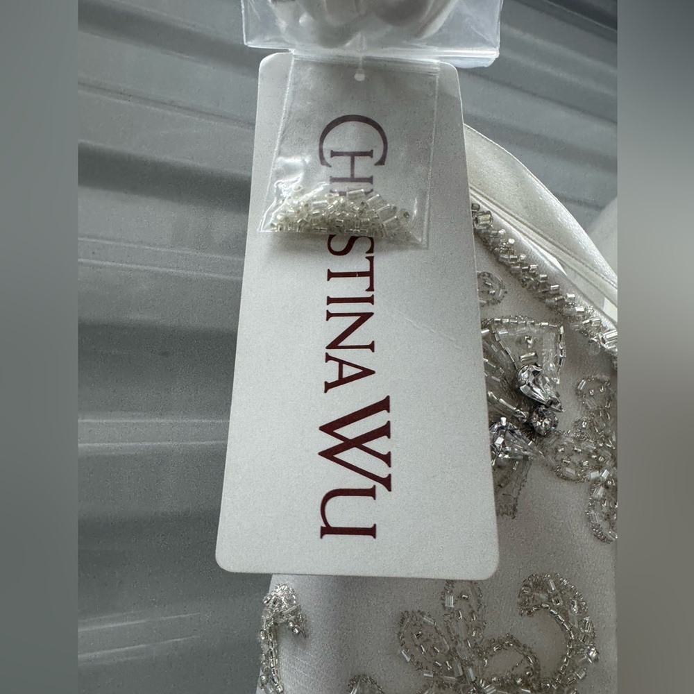 CLEARANCE -Christina Wu Wedding Dress - Size 6 – Strapless Beaded Bodice – NWT - Picture 6 of 16
